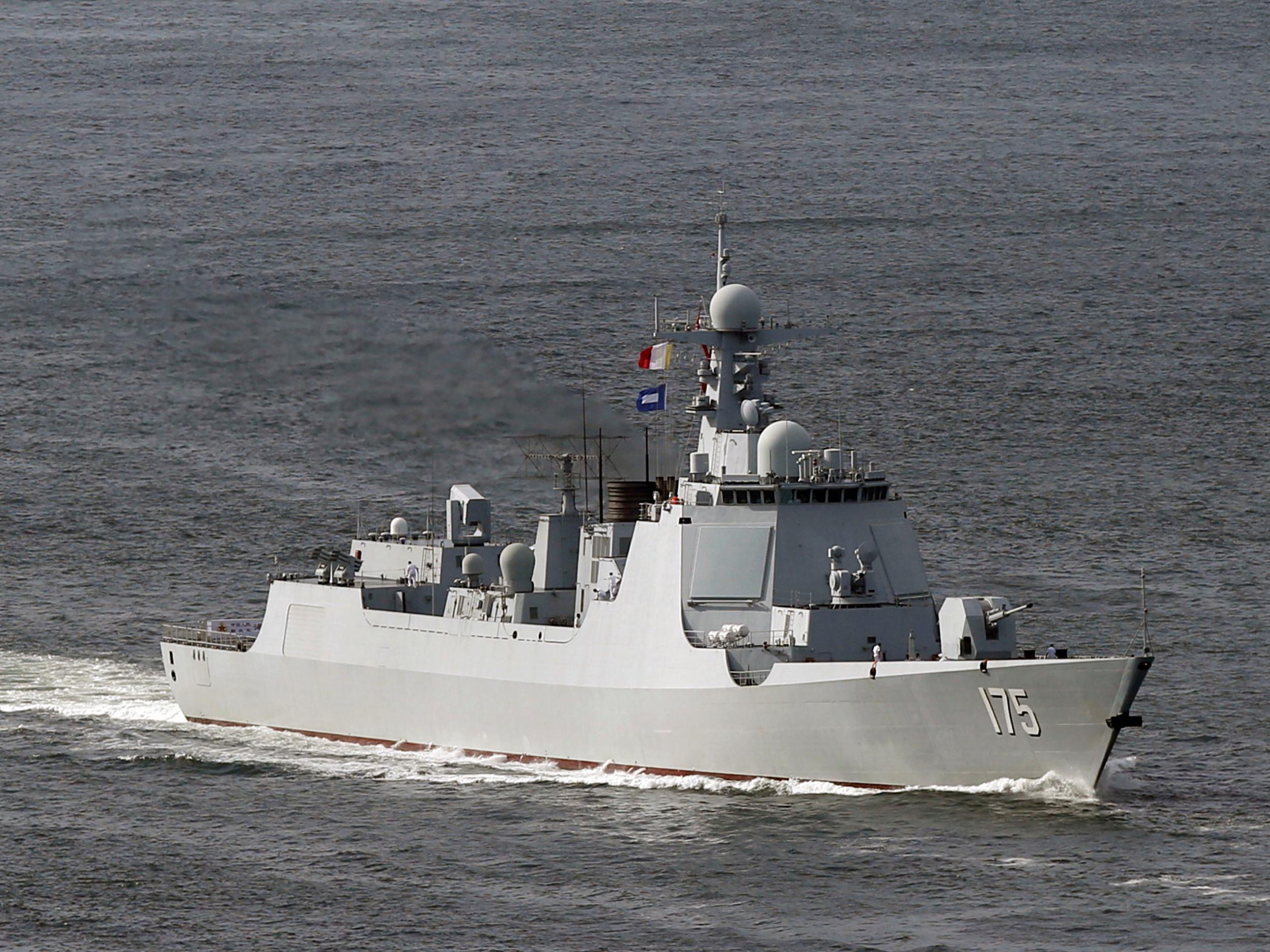People's Liberation Army Navy destroyer Yinchuan enters Hong Kong