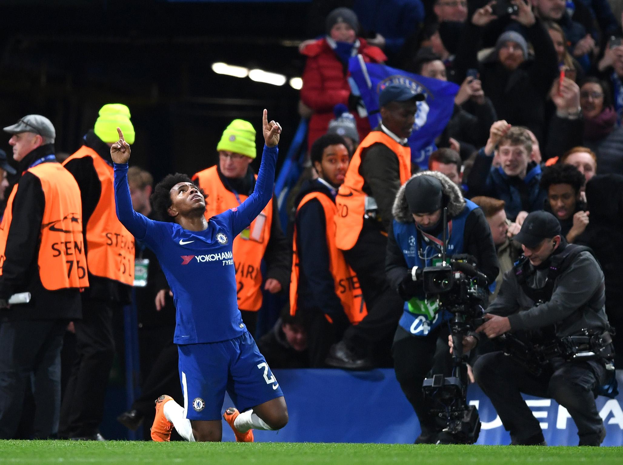 Willian celebrates his well-taken goal (Getty Images)