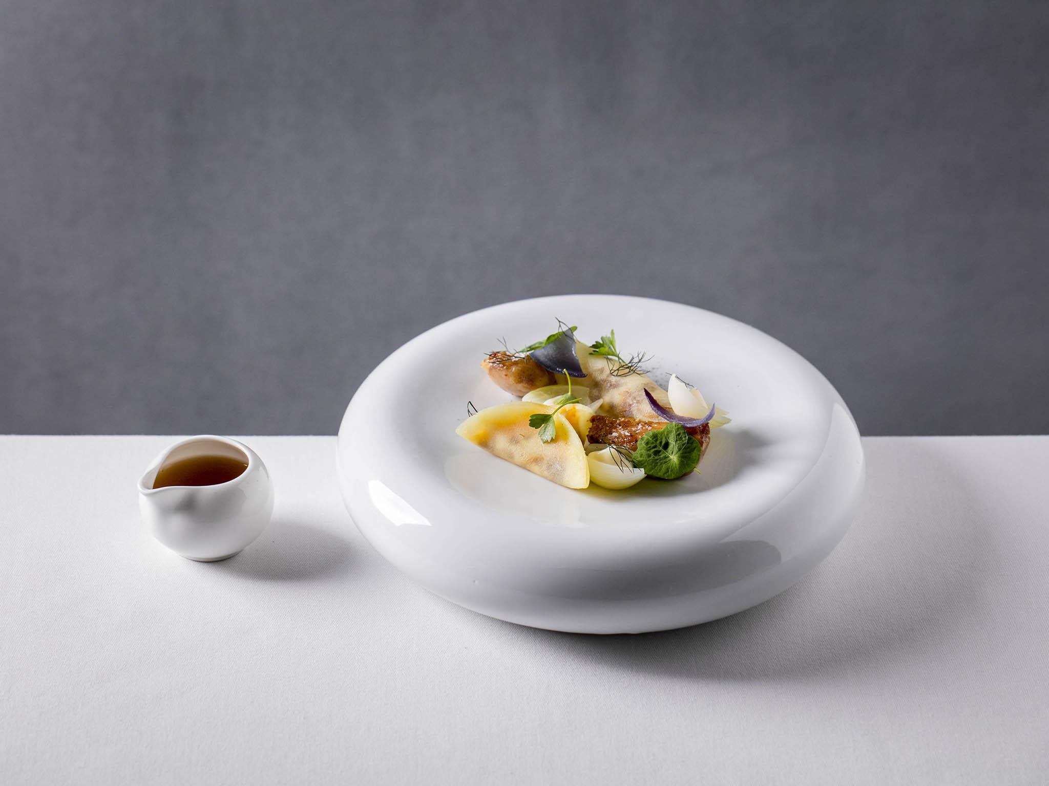 The plates utilise every part of the bird, such as the chicken thigh consomme with homemade stock made from the bones