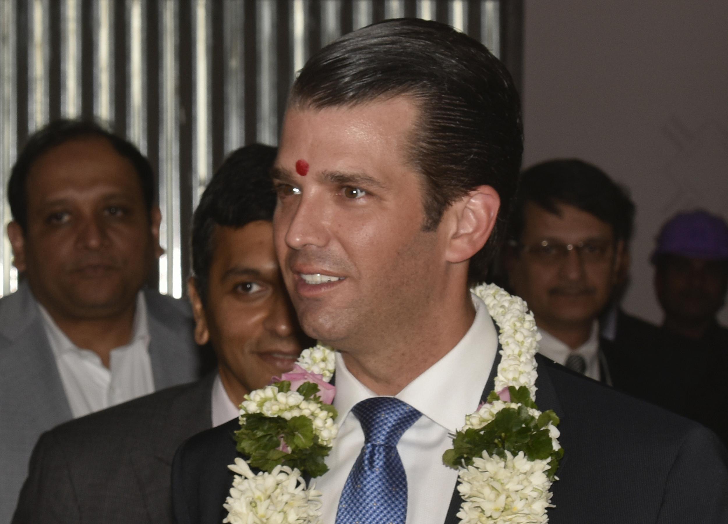 Donald Trump Jr attends an event at the Trump Tower in Mumbai, India