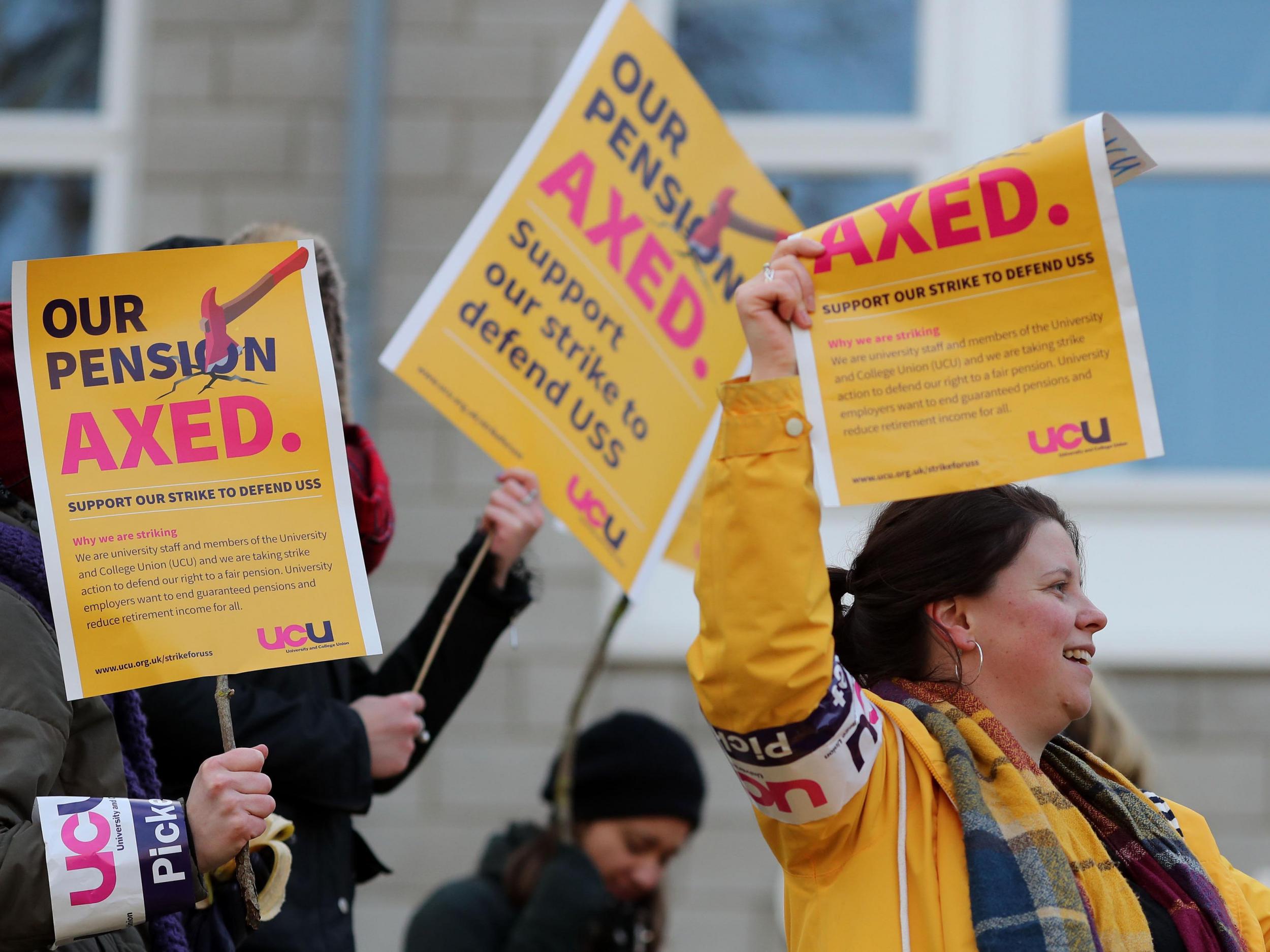 Members of the University and College Union are protesting across the country