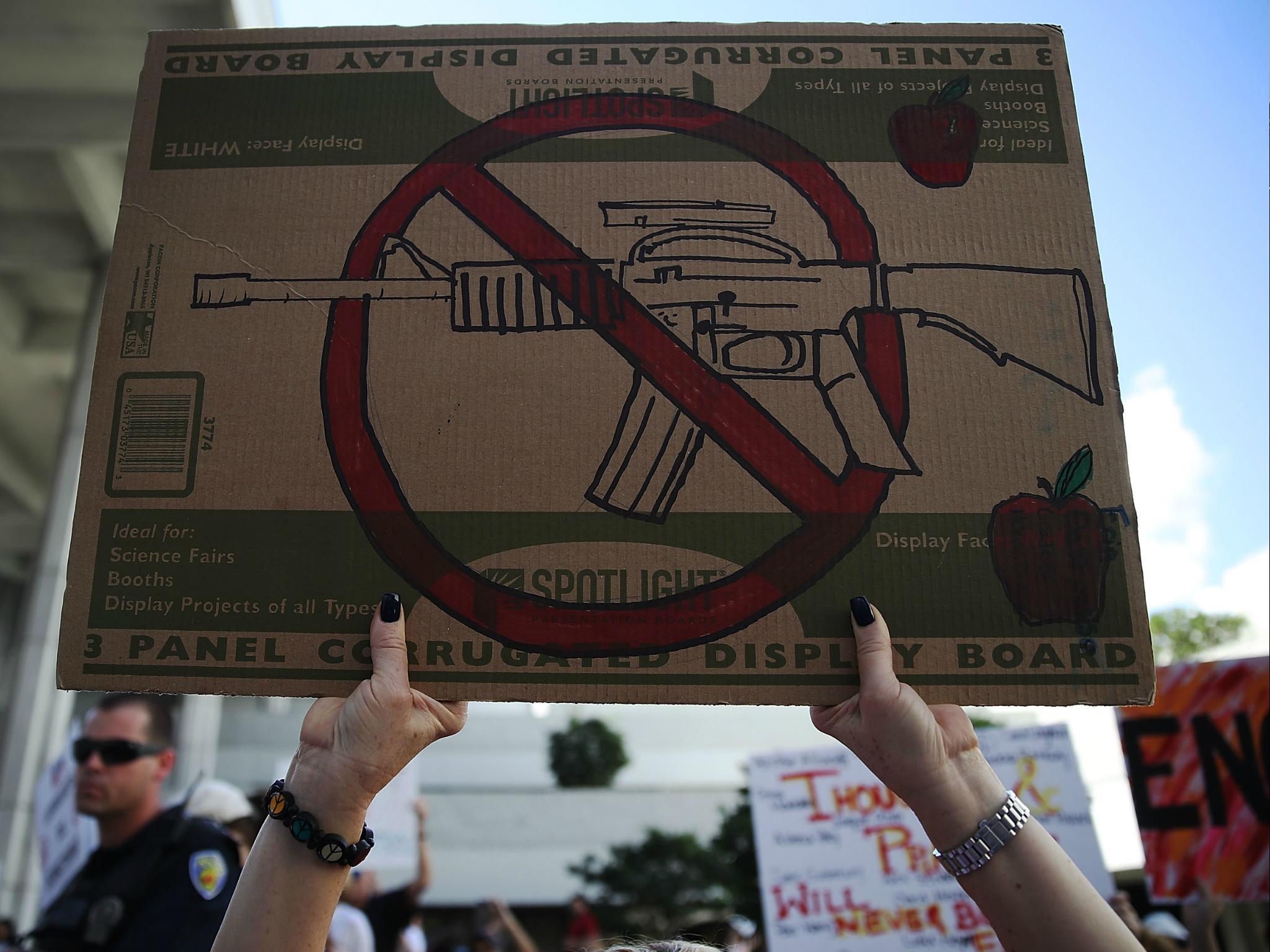 An anti-gun rally in Florida following the Parkland massacre