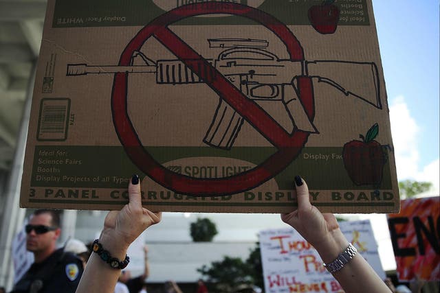An anti-gun rally in Florida following the Parkland massacre