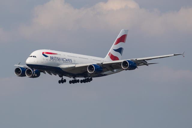 Flying high: a British Airways Airbus A380 near Heathrow