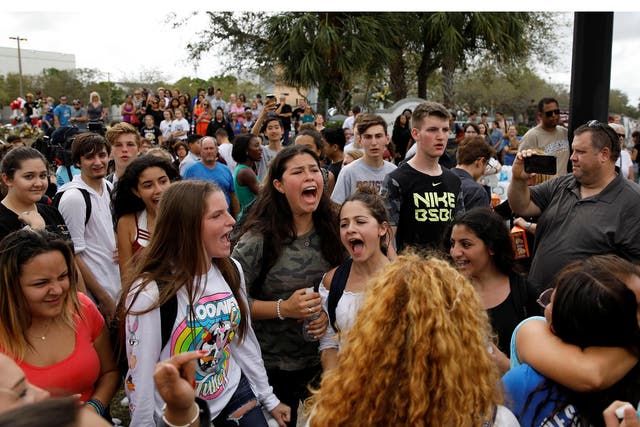 Students rally for gun control in the wake of the Marjory Stoneman Douglas High School massacre