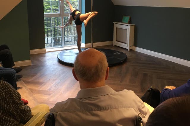 The care home's residents chose pole dancing out of a list of 'modern-style activities'