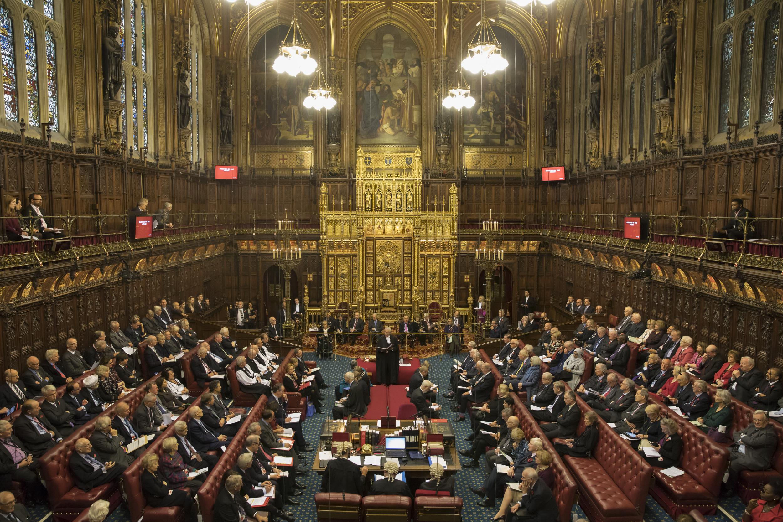 Conservatives in the upper chamber are also heavily outnumbered by Labour and the Lib Dems