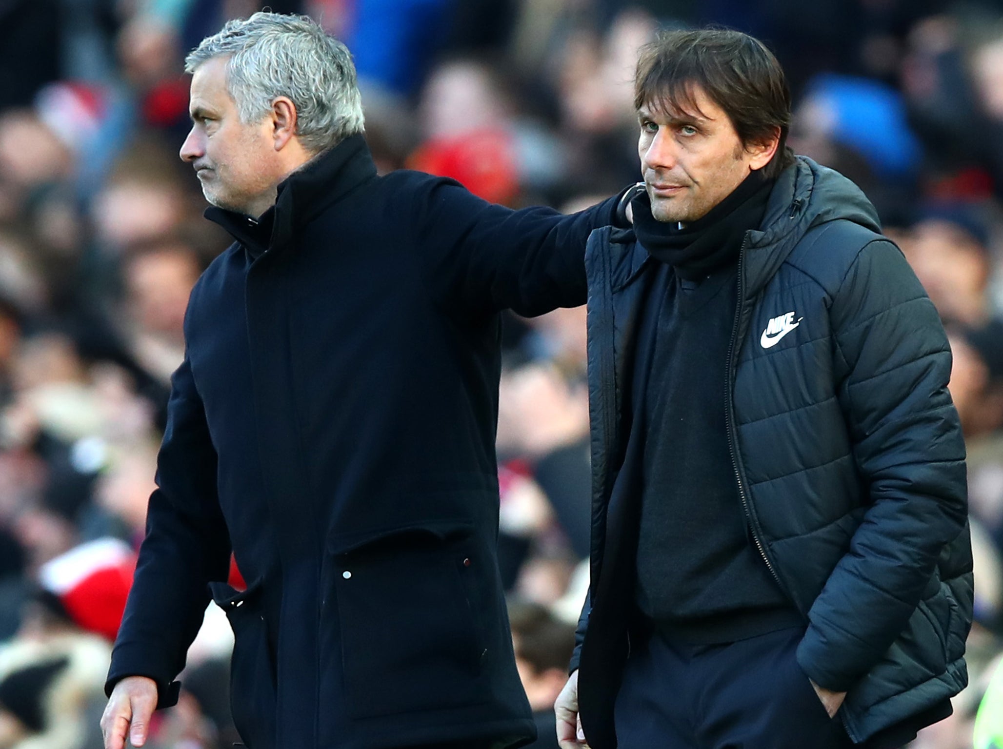 Jose Mourinho triumphed over old rival Antonio Conte