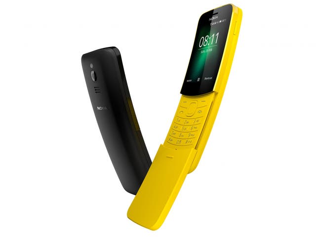 The redesigned Nokia 8110, a 4G phone reviving the curved slider design immortalised in The Matrix