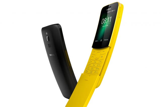 The redesigned Nokia 8110, a 4G phone reviving the curved slider design immortalised in The Matrix