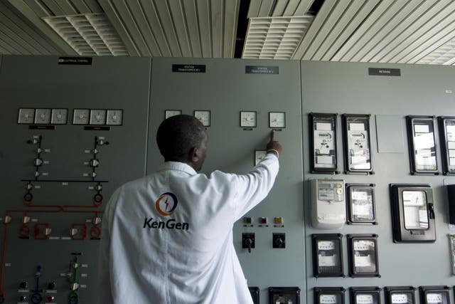 An engineer at the state-run Kenya Generating Company hydro-electricity dam control room at Masinga. Some African governments – Kenya in particular – have embraced policies aimed at bolstering future energy security
