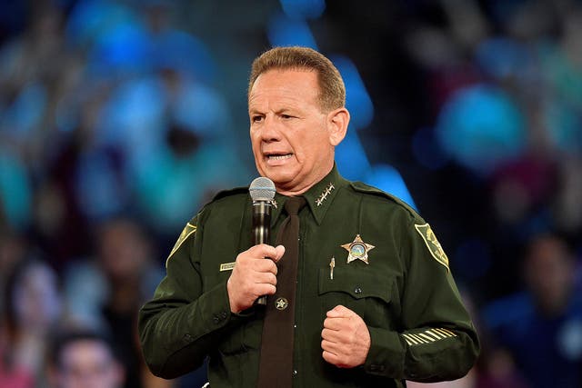 Scott Israel, Broward County Sheriff, speaks before the start of a CNN town hall meeting at the BB&T Centre, in Sunrise, Florida, US