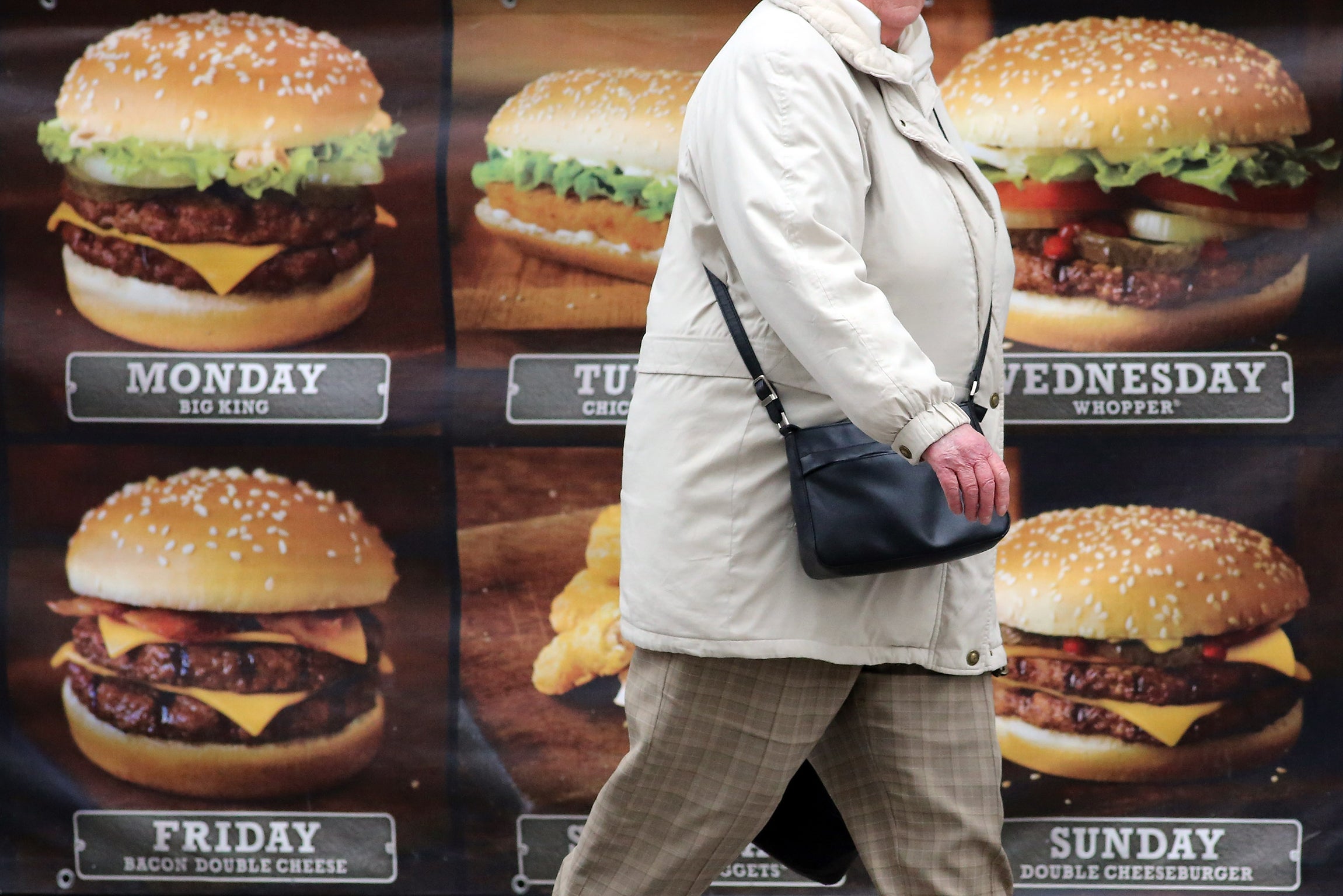 Obese People Eating Fast Food Diet Failure Of Fat Man Eating Fast