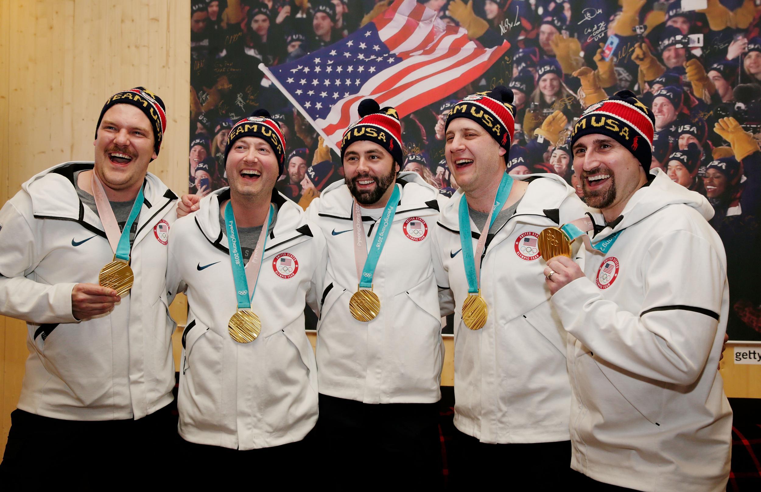 The USA Curling team after winning gold (Getty)