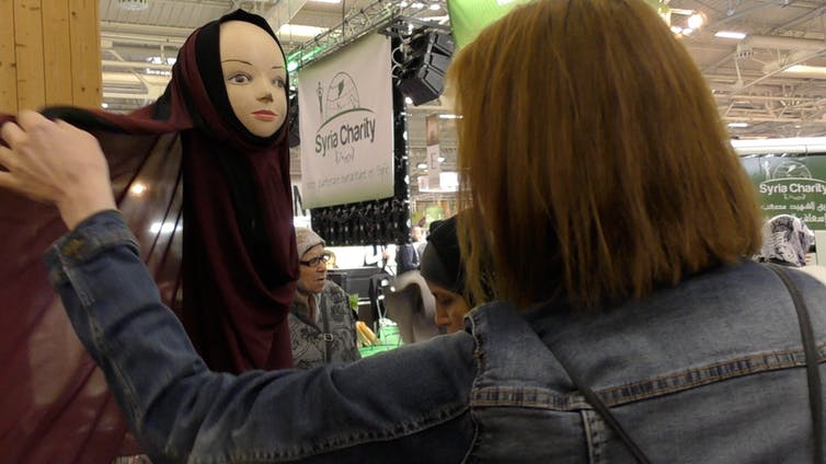 Alexia at a salon for French Muslims at Le Bourget, north of Paris