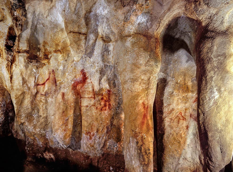 The ladder-shaped painting on the left in the La Pasiega cave in Spain is over 64,000 years old, and was made by Neanderthals