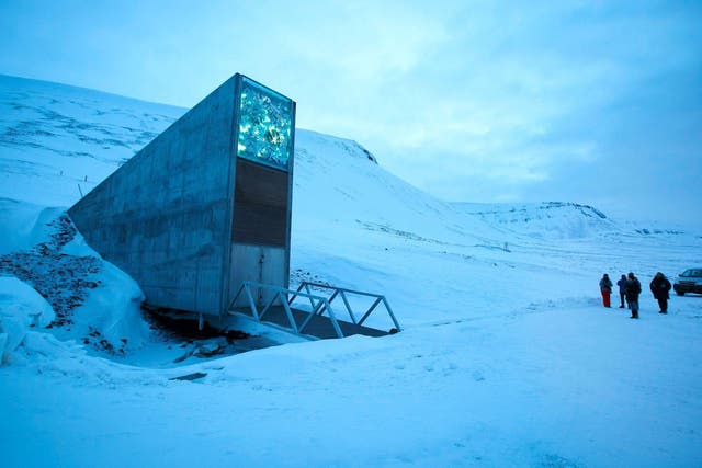 A general view of the entrance of the international gene bank Svalbard Global Seed Vault