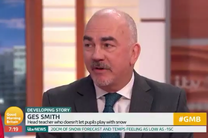 Headteacher Ges Smith defends his decision to ban students from touching snow