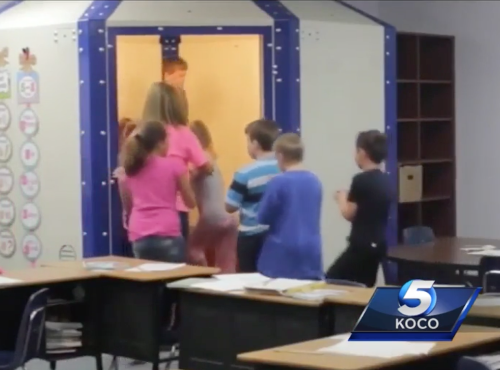 Healdton School District has installed bulletproof shelters in many of its classrooms