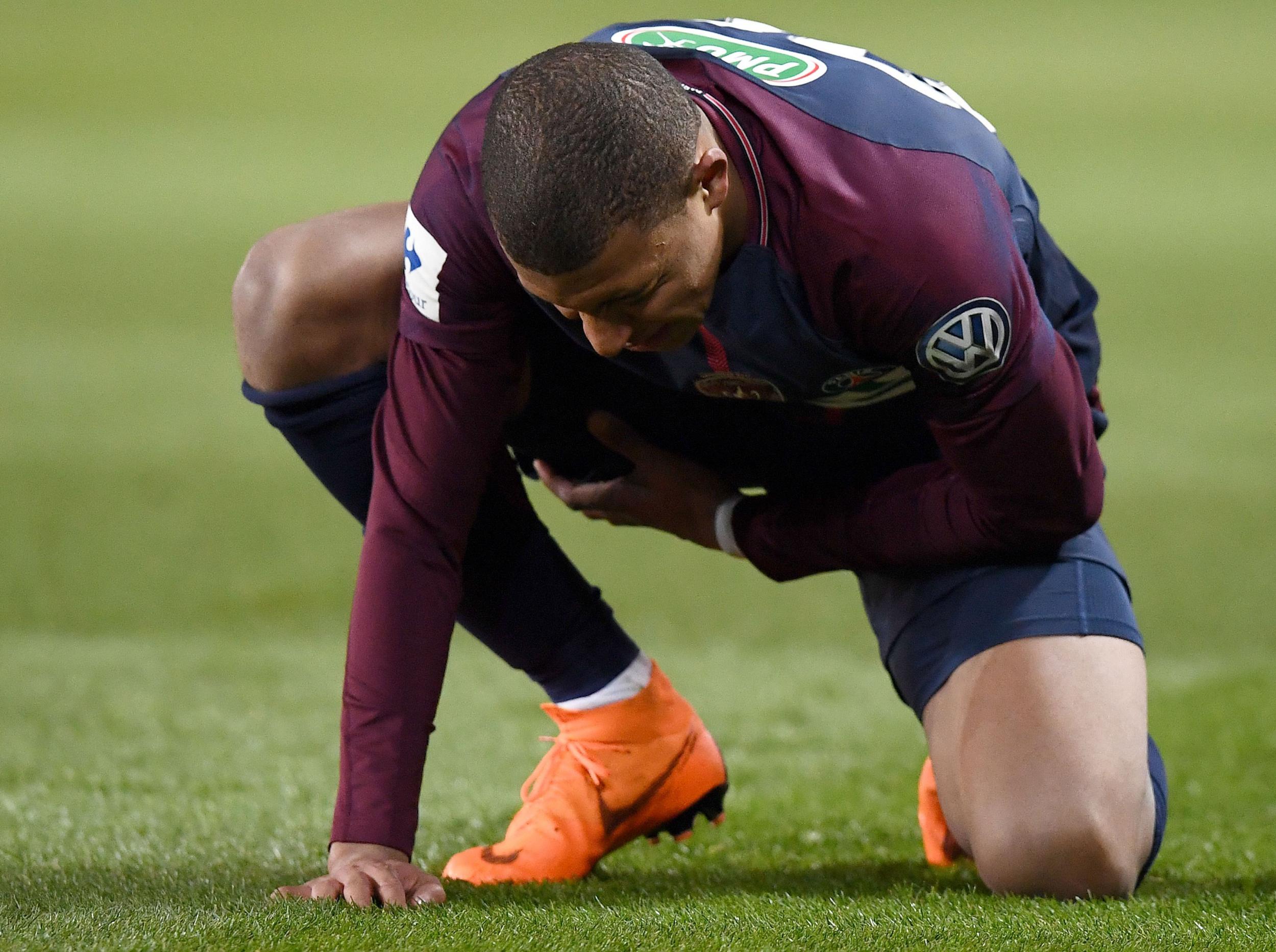 Mbappe went off at half-time on Wednesday night with an ankle injury