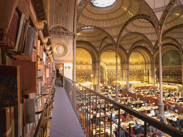 <p>Reading hall of the National Library of France in Paris </p>