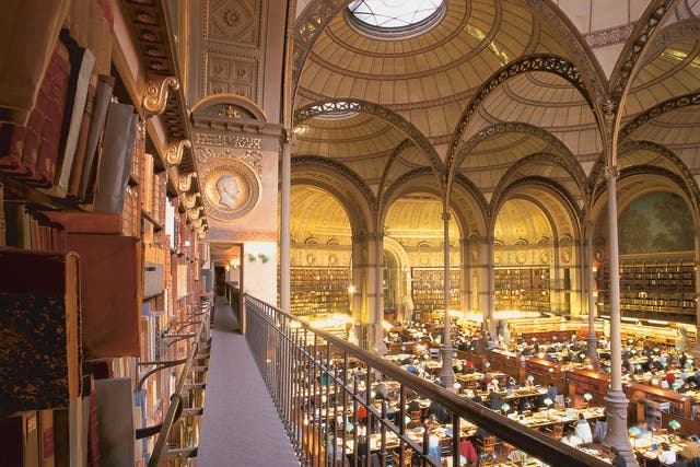 <p>Reading hall of the National Library of France in Paris </p>