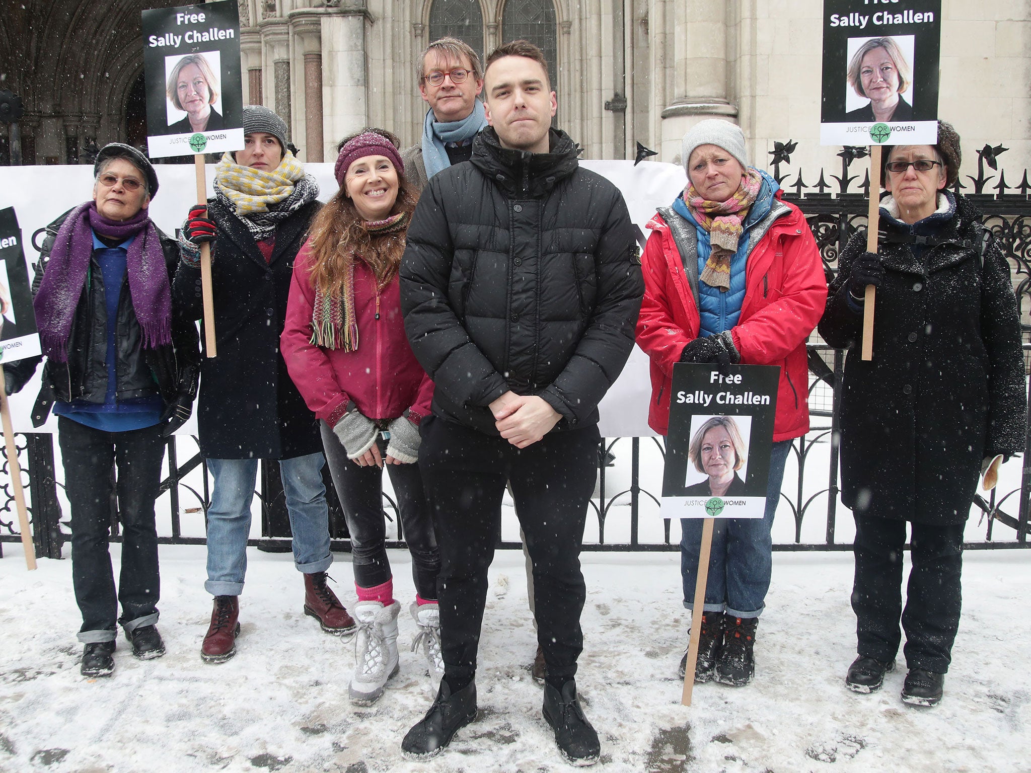 Sally Challen’s son, David (centre), said Thursday’s hearing was ‘the start of the battle’