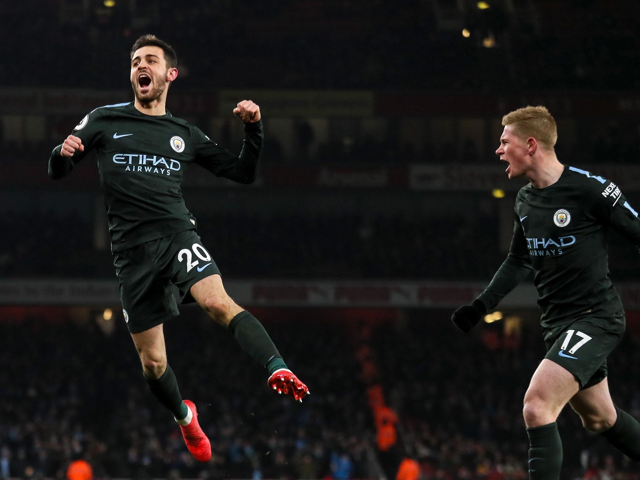 &#13;
Bernardo Silva got City off the mark with a finely-struck goal &#13;