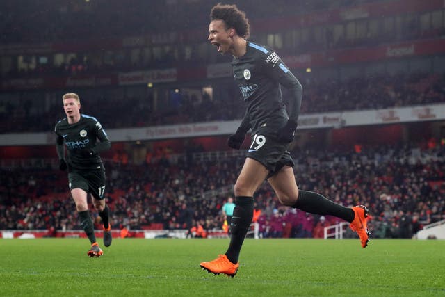 Sane scored City's third to complete the rout