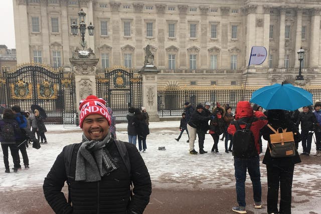 Indonesian winter: some visitors to London didn’t mind attractions such as Buckingham Palace being dusted with snow