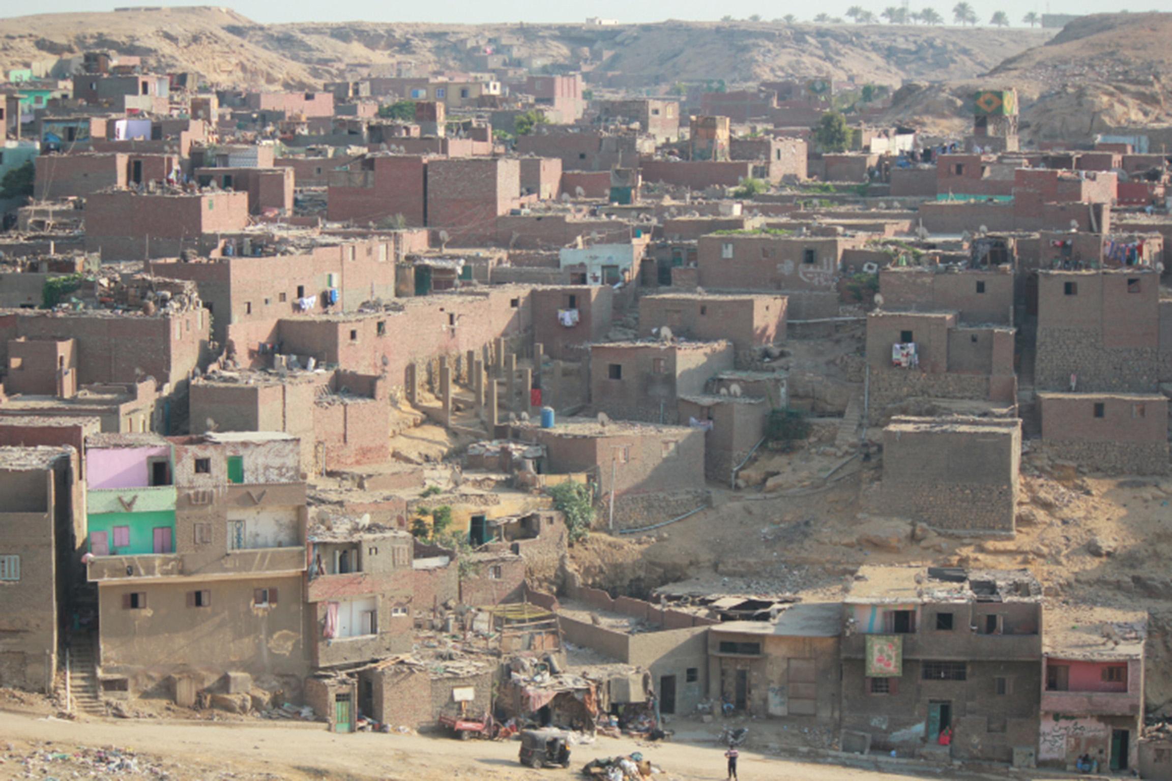 Al Doweqa, in the slum settlement of Manshiyat Naser. Many of its dwellings are inadequately built, and collapses are commonplace