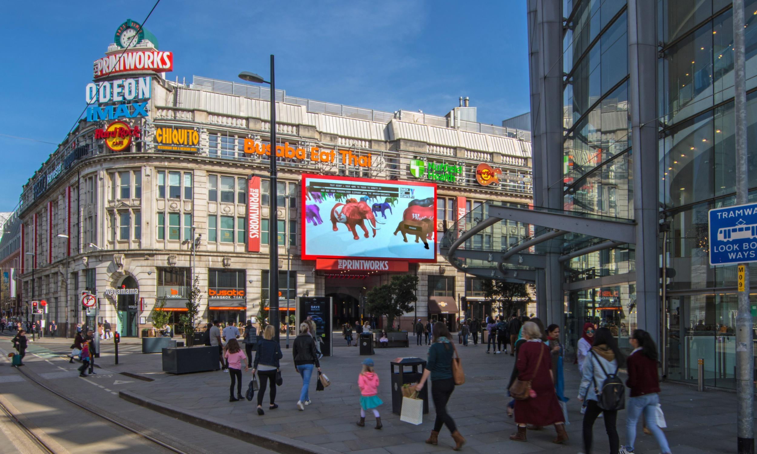 The herd marches on Manchester's Printworks screen