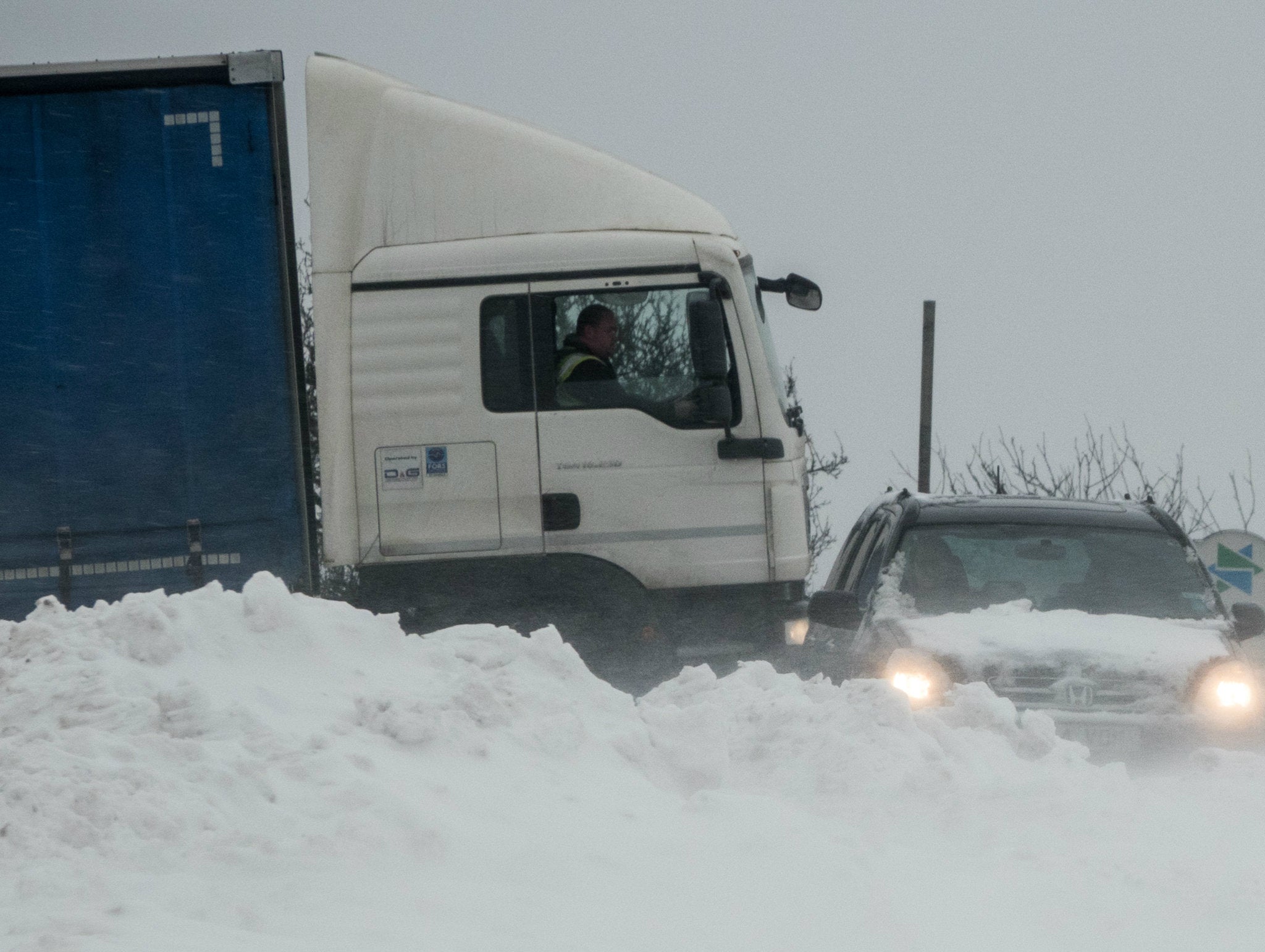 Lorries and cars being stuck in snow has been slowing down business turnover and growth