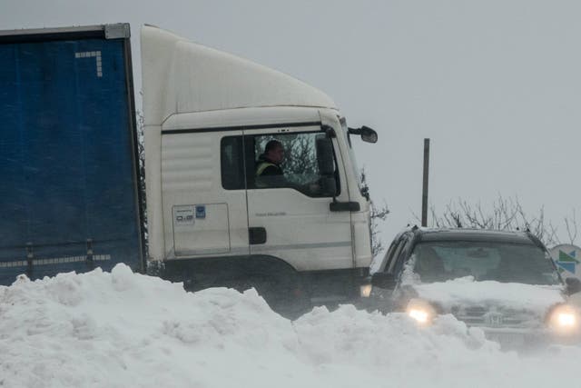 Lorries and cars being stuck in snow has been slowing down business turnover and growth