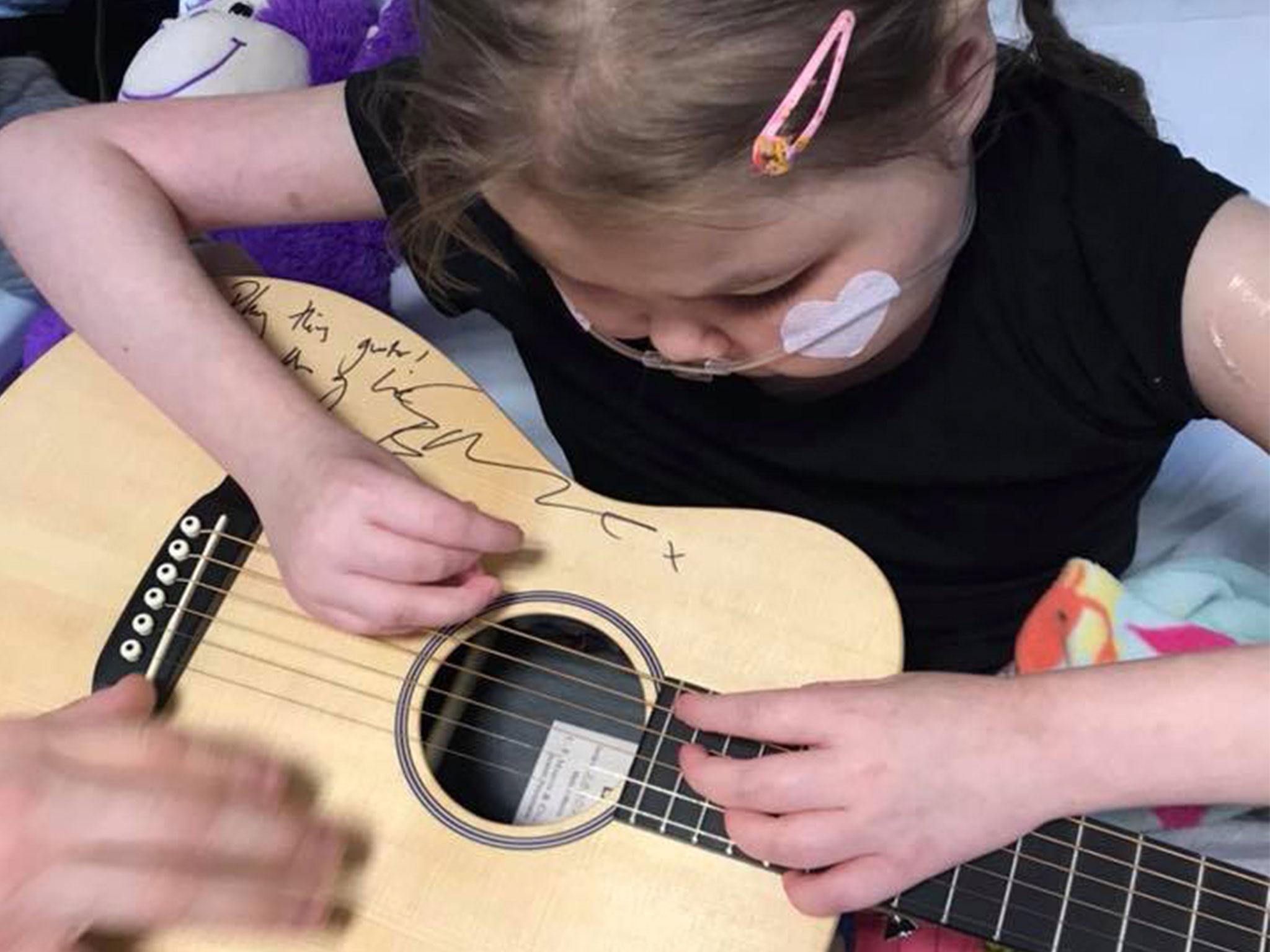 The guitar donated by Sheeran to help fund the family's legal battle