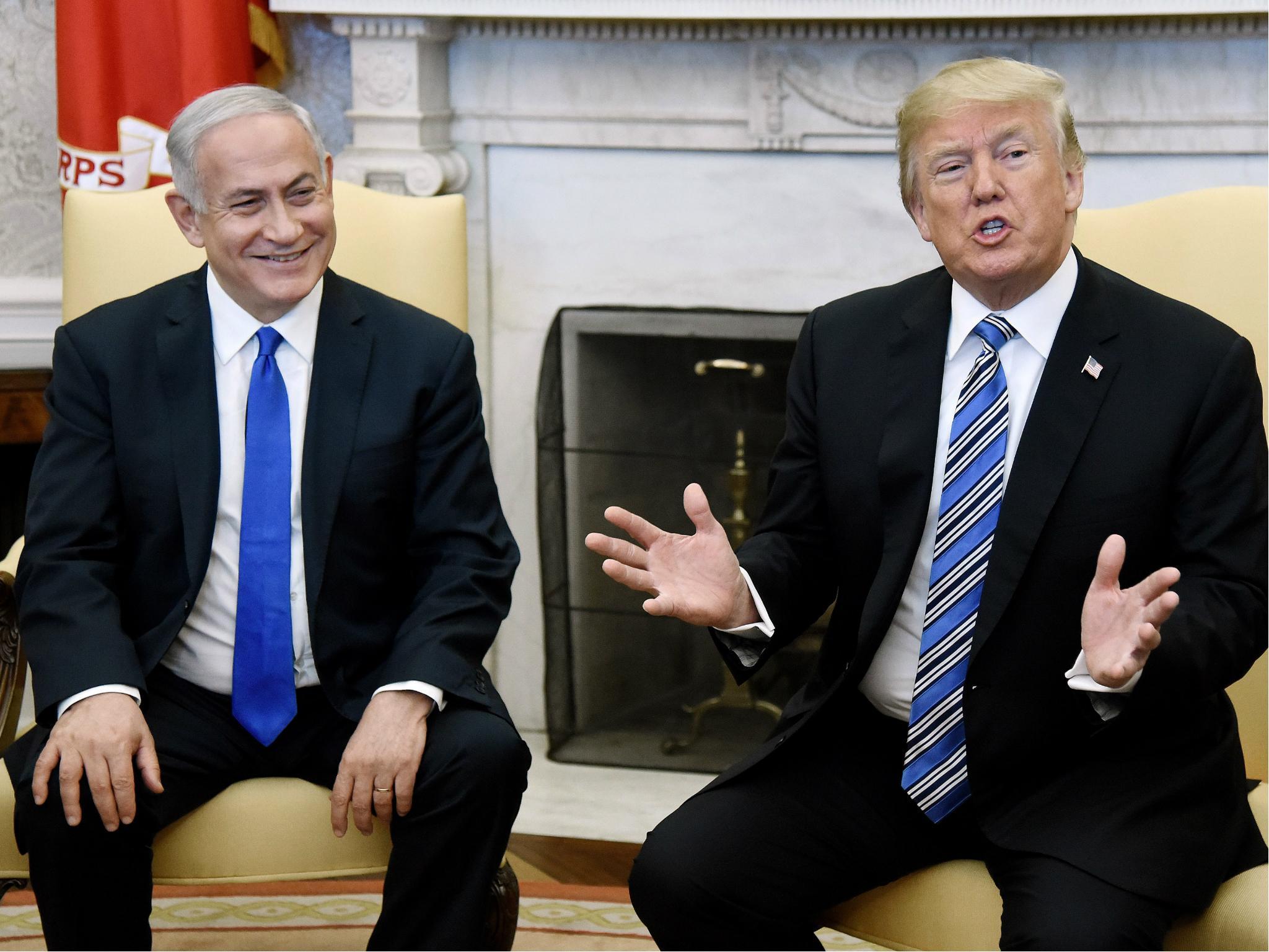 US President Donald Trump and Israel Prime Minister Benjamin Netanyahu meet in the Oval Office of the White House 5 March 2018.
