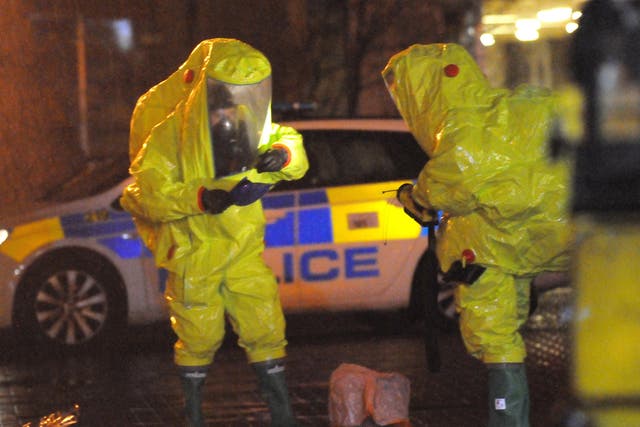 Incident Response crew at the scene where Sergei Skripal was found unconscious alongside a woman.
