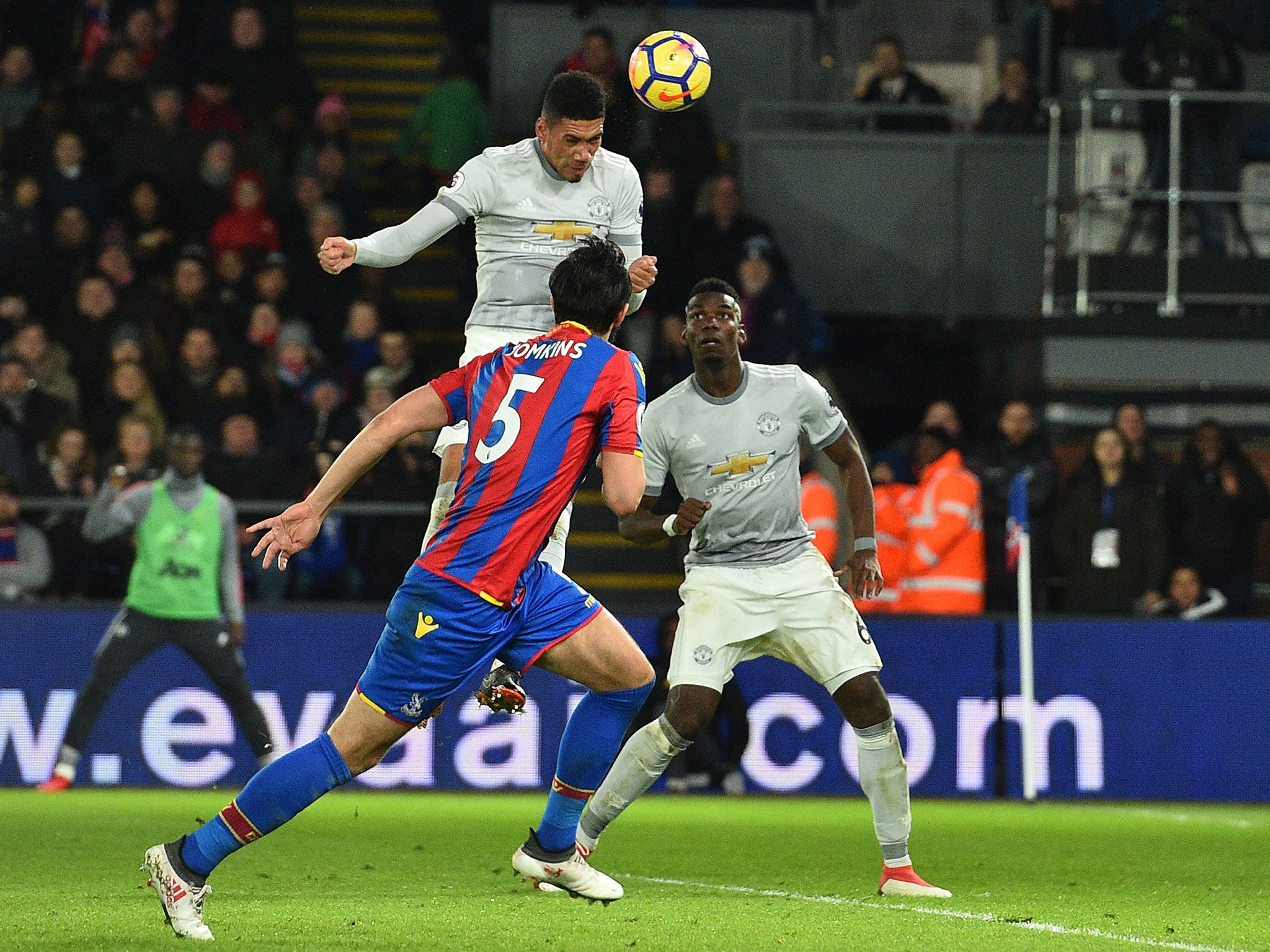 Chris Smalling rose highest to pull one back for United
