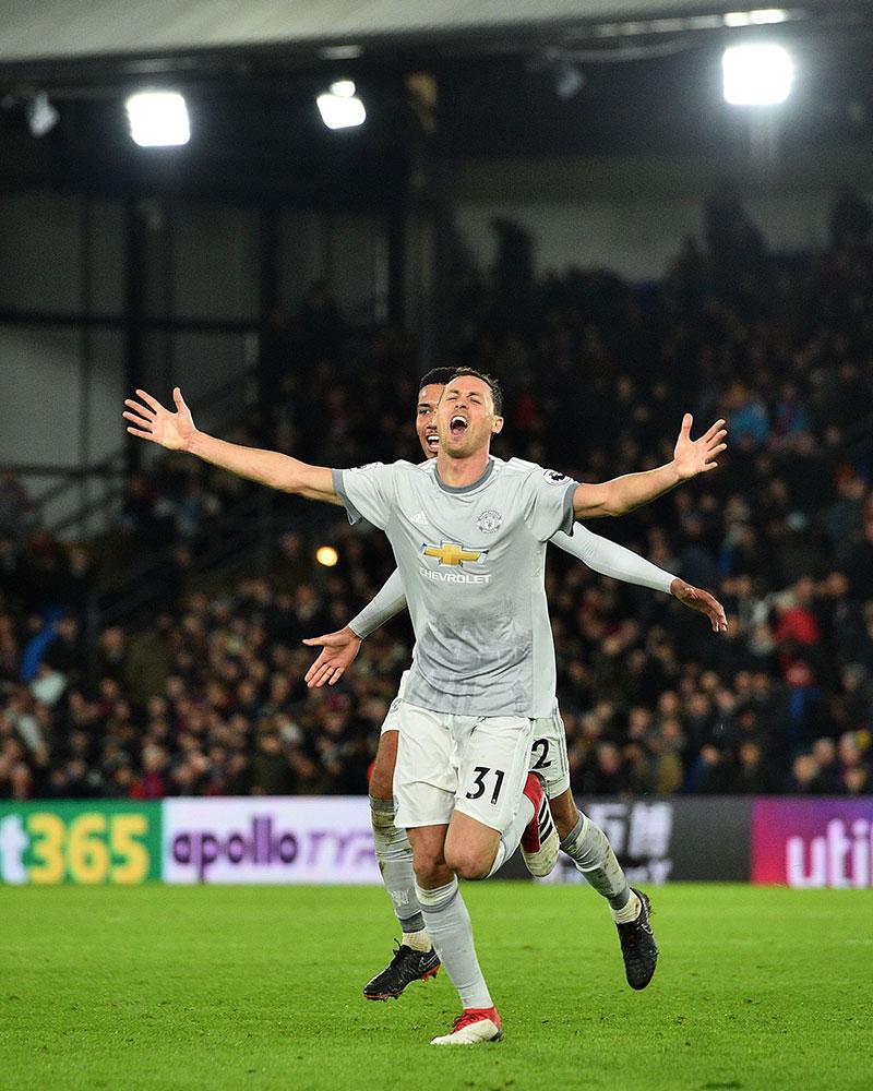 &#13;
Matic celebrates his late winner for United &#13;