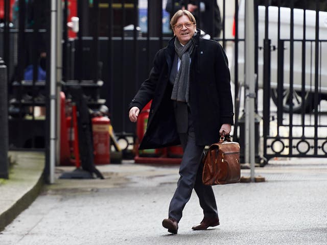 Guy Verhofstadt arriving in Downing Street on Tuesday