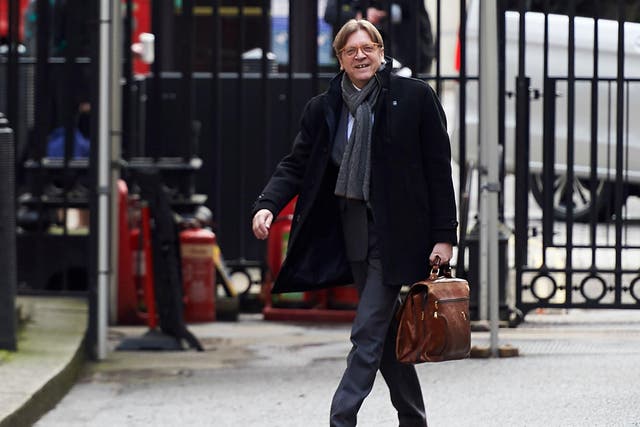 Guy Verhofstadt arriving in Downing Street on Tuesday