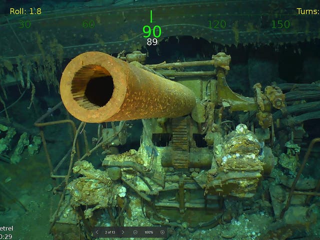The USS Lexington was found at a depth of 3,000m (two miles) below the surface of the Coral Sea, more than 500 miles (800km) off the eastern coast of Australia