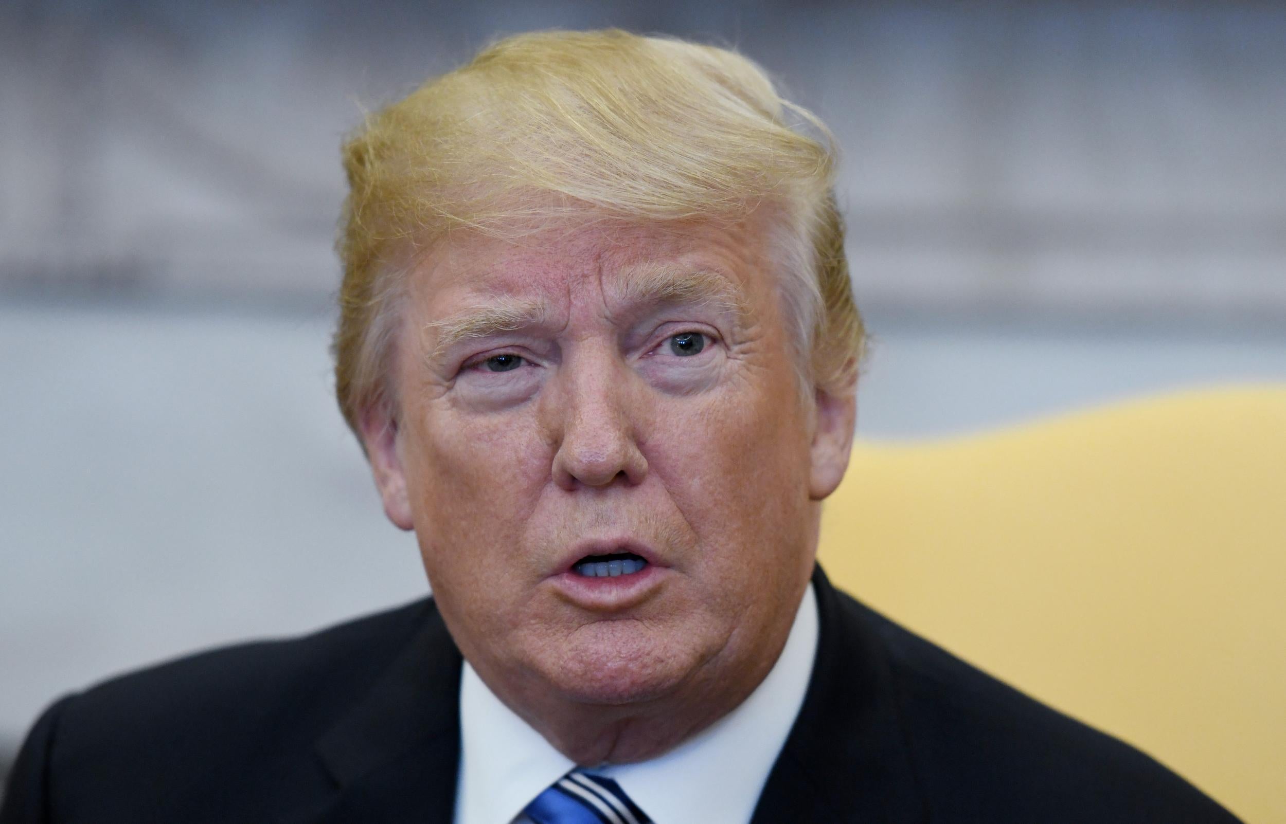 President Donald Trump during a meeting with Israel Prime Minister Benjamin Netanyahu in the Oval Office of the White House