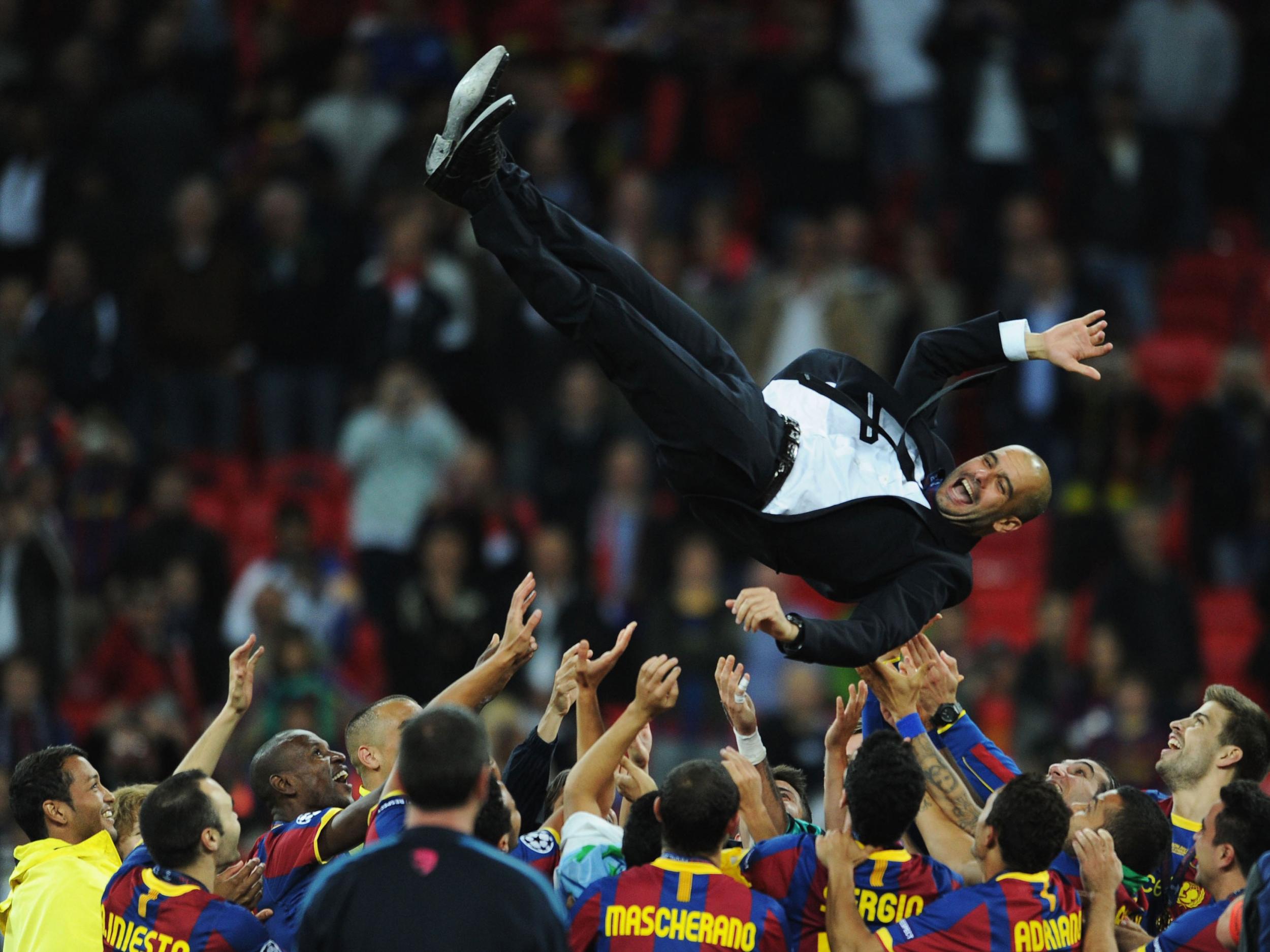 Guardiola won two Champions League titles with Barcelona