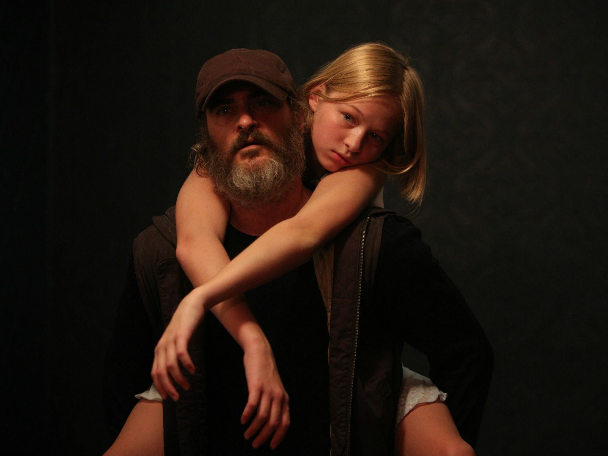 Phoenix (Joe) and Ekaterina Samsonov (Nina) in ‘You Were Never Really Here’