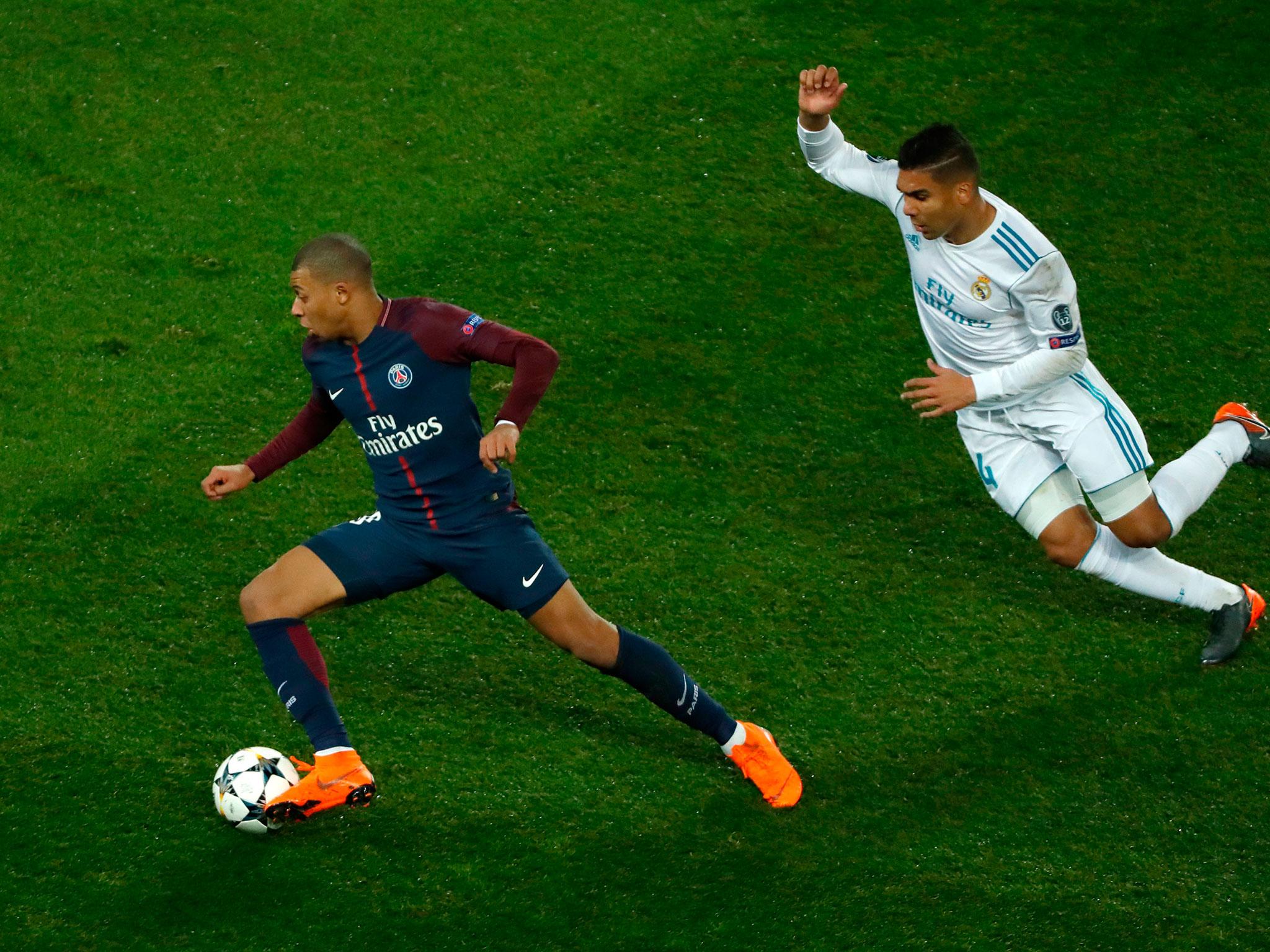 Kylian Mbappe in action for PSG