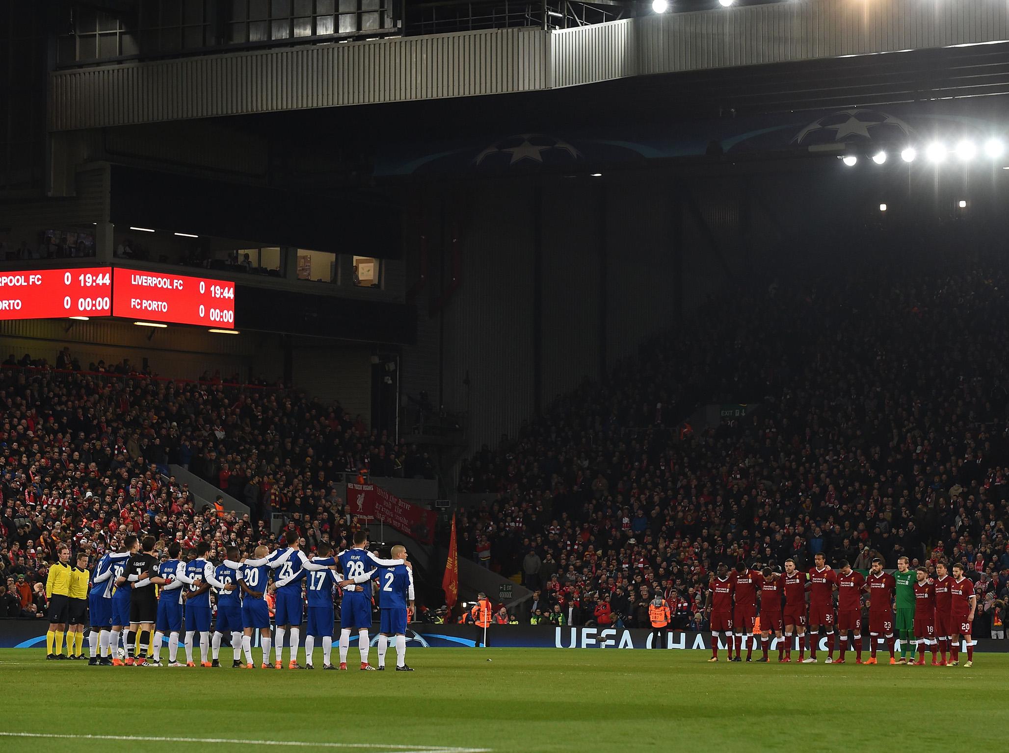 The teams observed a minute’s silence