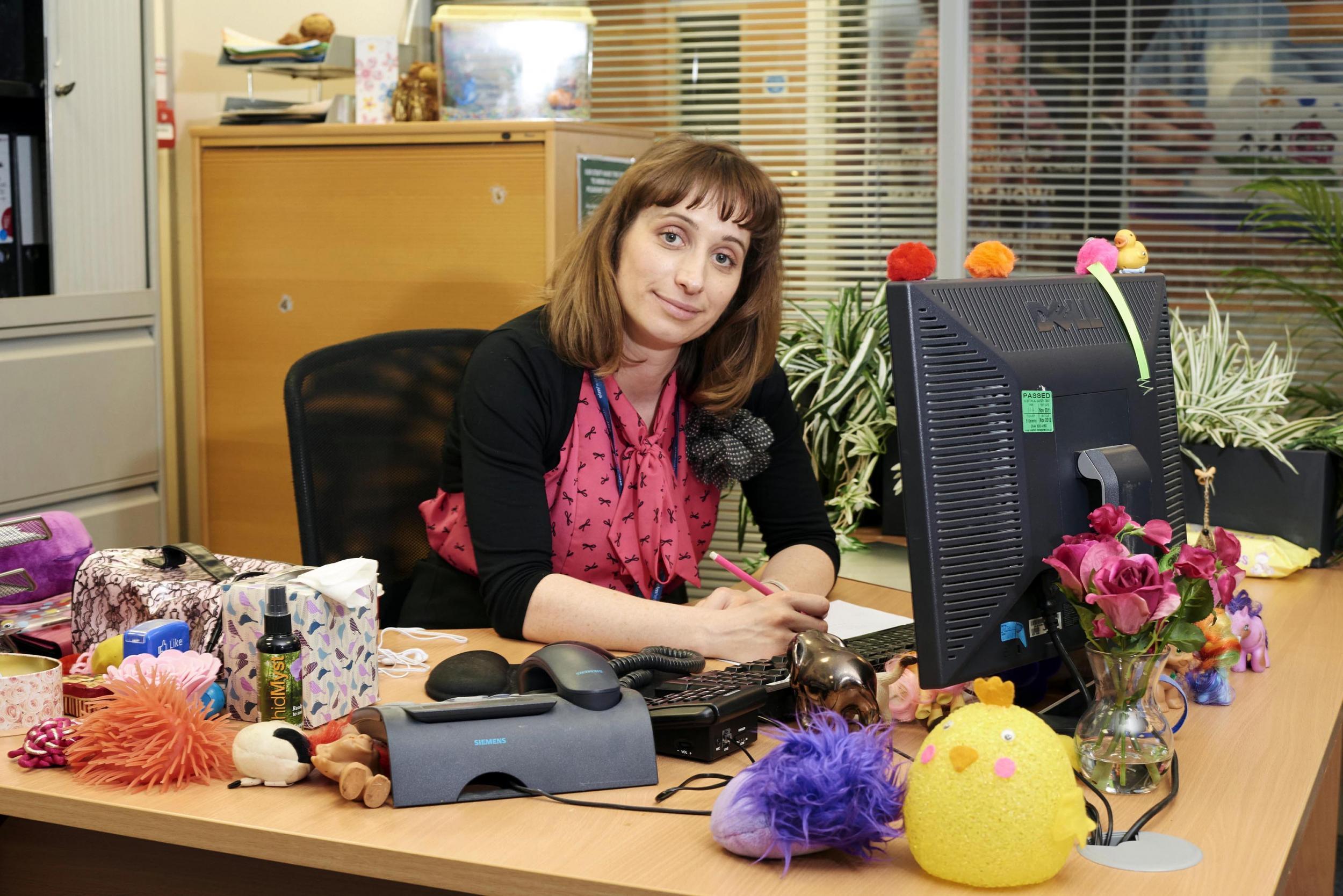 Nat (Isy Suttie), admin assistant and radical in ‘Damned’