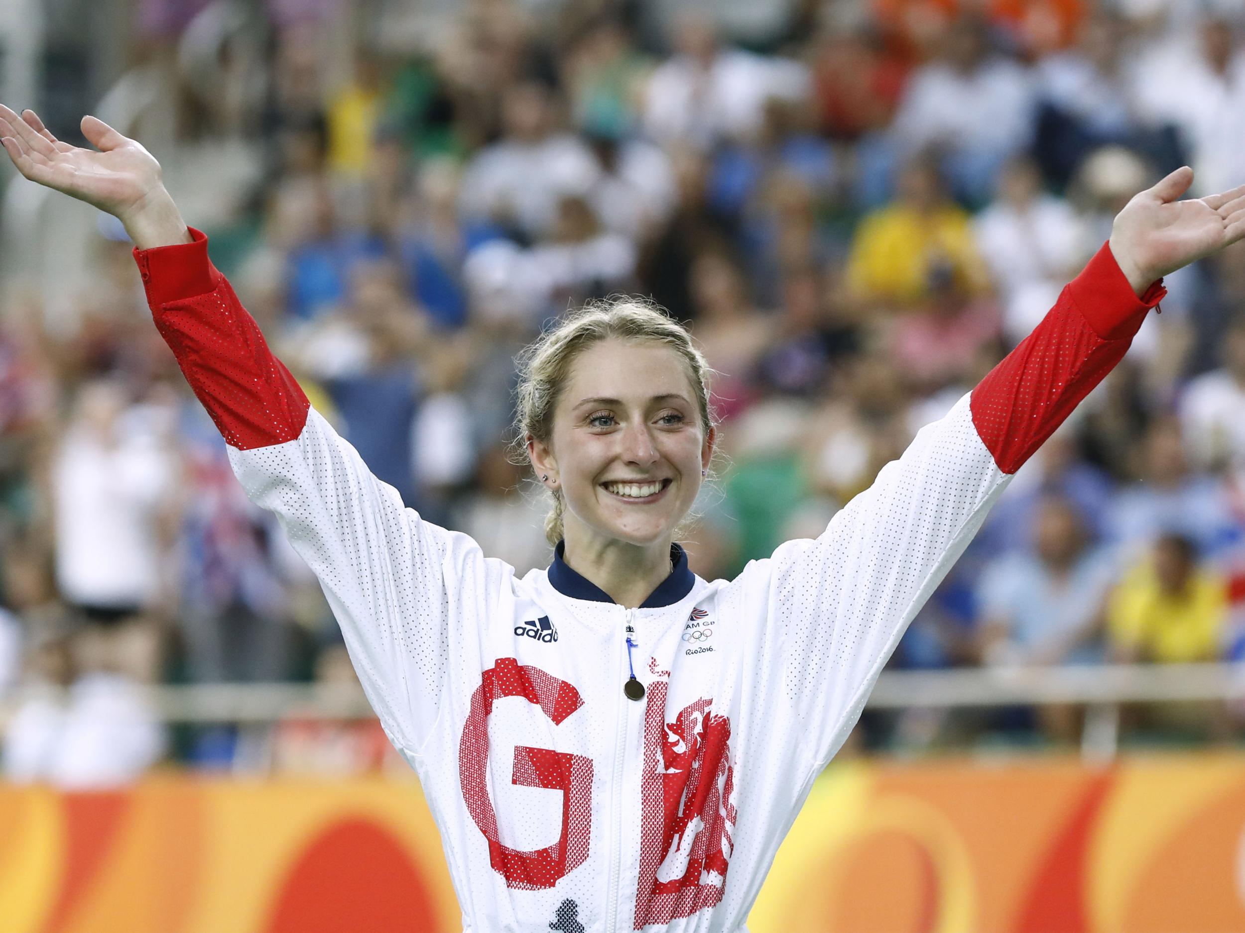 Gold medallist Laura Kenny (then Trott) at the Rio 2016 Olympic Games