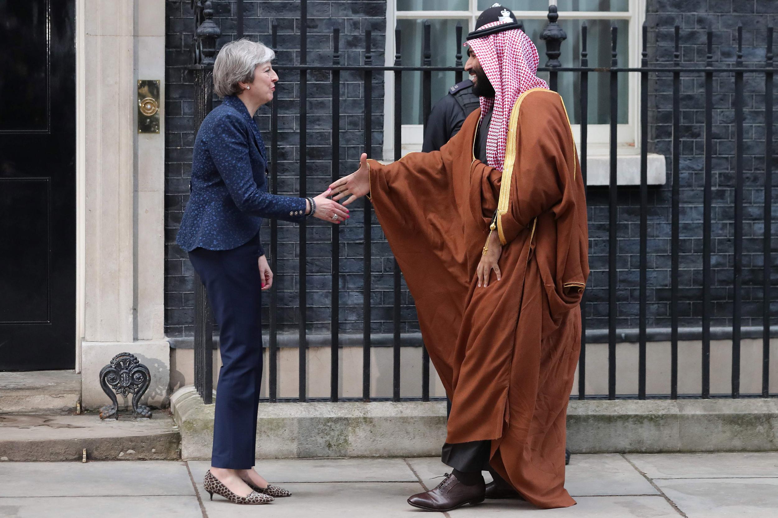 Saudi Arabia’s Crown Prince meets the Prime Minister in Downing Street